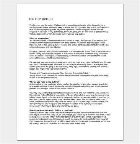 Screenplay Outline Template - 9+ Worksheets for Word, PDF Format