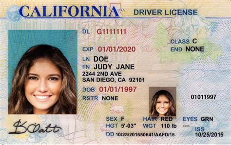 Printable California Temporary Driver's License