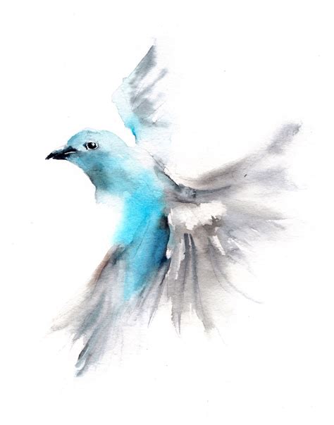 Blue Bird Flying Drawing at PaintingValley.com | Explore collection of ...