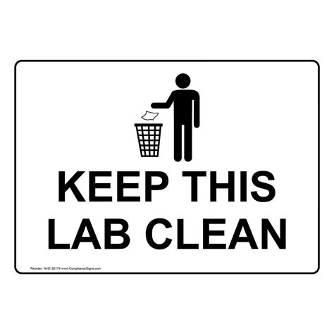 Keep This Lab Clean Sign With Symbol NHE-32174