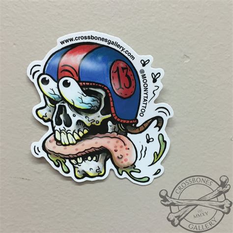 Skull Helmet Vinyl Sticker | Crossbones Gallery