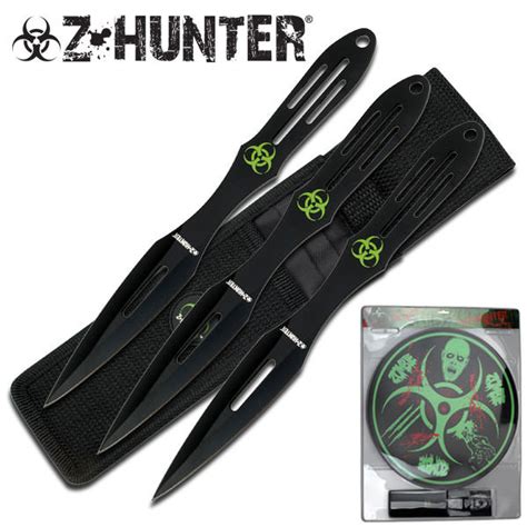 Z-Hunter 3 Piece Throwing Knife Set with Zombie Hunter Targe