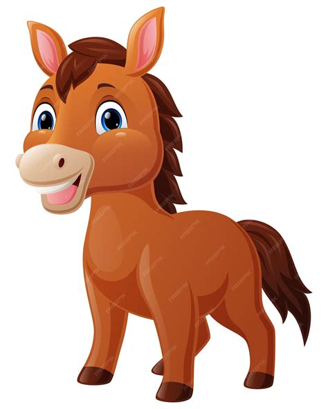 Premium Vector | Cute baby horse cartoon on white background