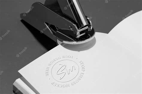 Premium PSD | Metallic stamp with embossed logo effect on paper