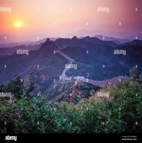 Jinshanling Great Wall sunrise Stock Photo - Alamy