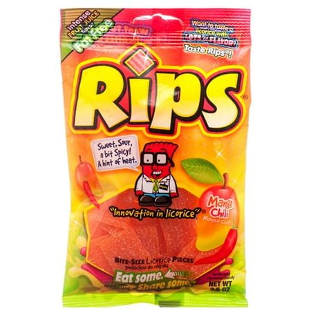 New 381466 Rips Sour Candy 3.5Oz Mango Chili Pieces (12-Pack) Candy Bag ...