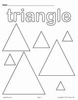 FREE Triangles Coloring Page Shape Worksheets For Preschool  sketch template