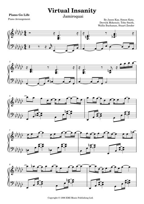 Virtual Insanity (arr. Piano Go Life) Sheet Music | Jamiroquai | Piano Solo