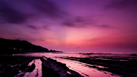 [Wallpapers] Paisajes Naturales HD [Primera Parte] | Beach sunset wallpaper, Purple sky, Sunset ...