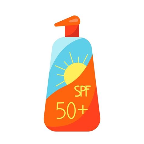 Sunscreen in a container with a dispenser, sunscreen SPF, vector object in cartoon style, clip ...