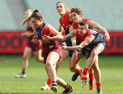 Melbourne Demons beat Brisbane Lions in women's AFL exhibition match at ...