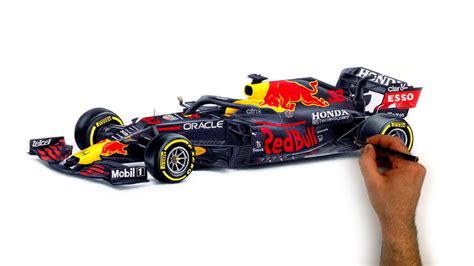 How I drew Max Verstappen’s Red Bull Formula 1 Race Car - drawing with ...