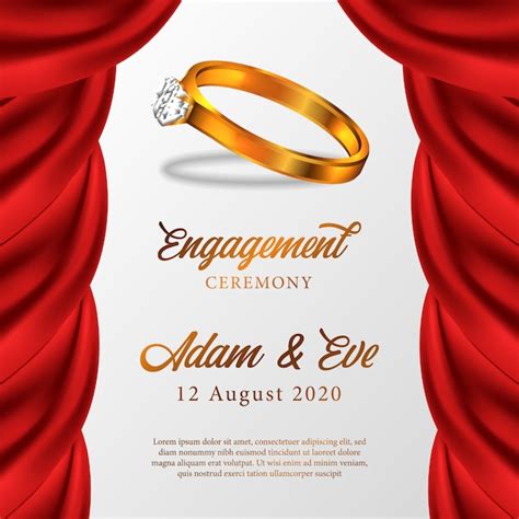 Premium Vector | Golden ring engagement ceremony