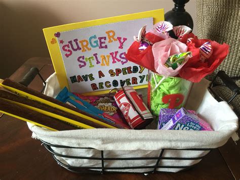 After surgery gift basket #speedyrecovery #getwell | Get well gift baskets, Get well baskets ...