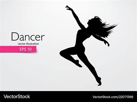 Silhouette of a dancing girl dancer woman Vector Image