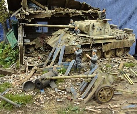 German Panther tank set for ambush (1:35) | ミリタリージオラマ, ドイツ戦車, ジオラマ