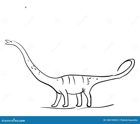 Long Neck Dinosaur Drawing, Illustration, Vector Stock Vector - Illustration of dinosaur ...