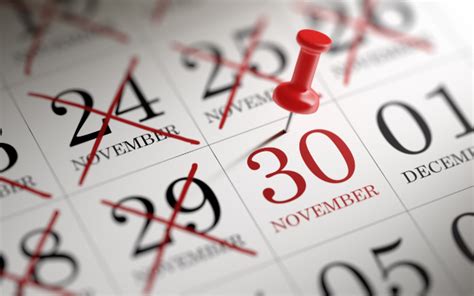 November 30 written on a calendar to remind you an important appointment. - Community Care