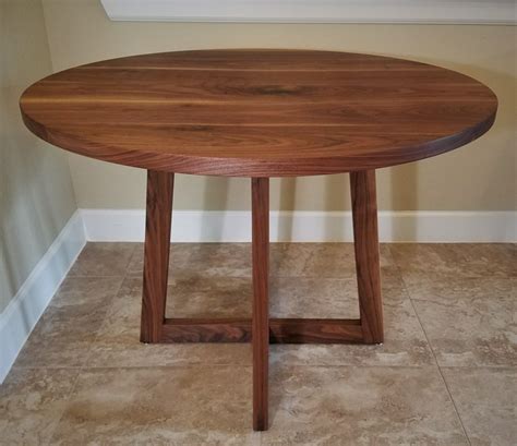 Hand Made Custom Round Walnut Dining Table by Yost SelectWoodWorks, LLC | CustomMade.com