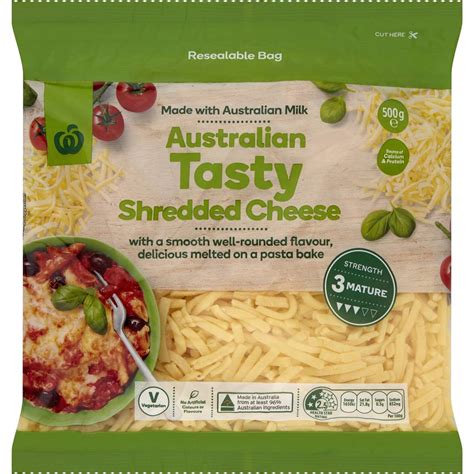 Calories in Woolworths Tasty Shredded Cheese calcount