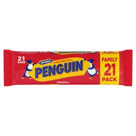 McVitie's Original Penguin Chocolate Biscuit Bars 21 x 24.6g (516.6g) | Chocolate Biscuits ...