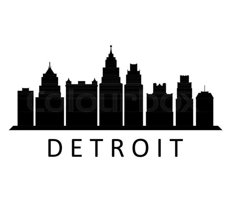 Detroit Skyline Silhouette Vector at Vectorified.com | Collection of ...