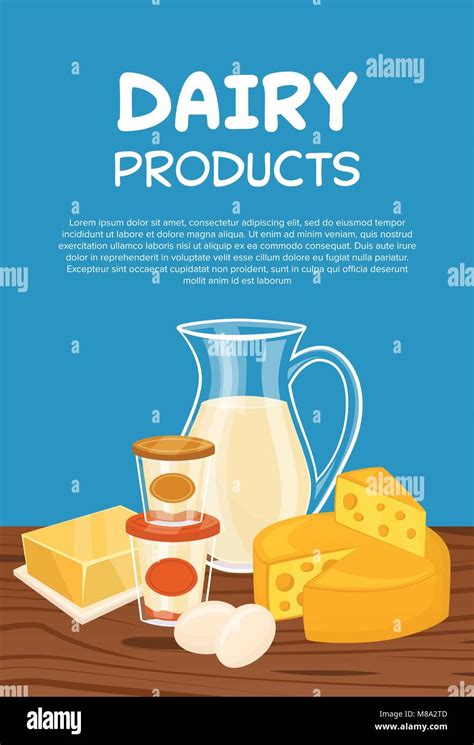 Dairy products vector poster template Stock Vector Image & Art - Alamy