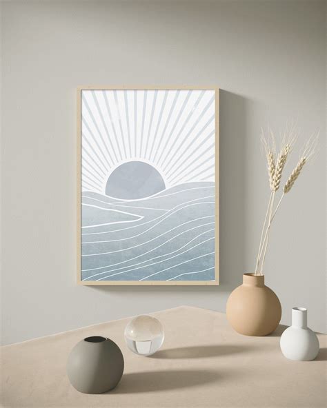 Abstract Sunrise Art, Modern Wall Art, Pastel Sunrise Print, Sun ...