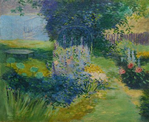 Helen M Butman - 19th Century Female Impressionist Flower Garden ...