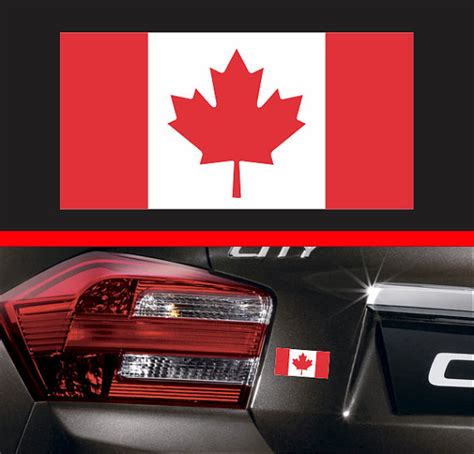 the canadian flag is shown on this car's tail light