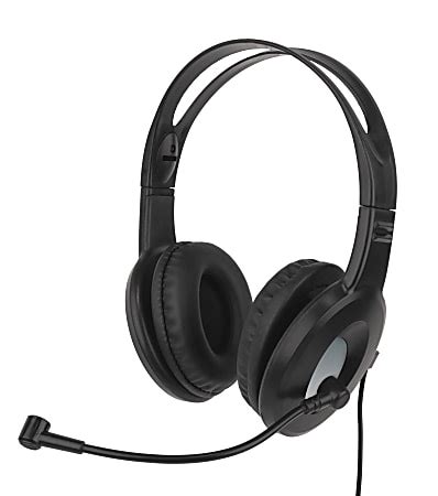 Ativa Wired Headset With Adjustable Microphone Black - Office Depot