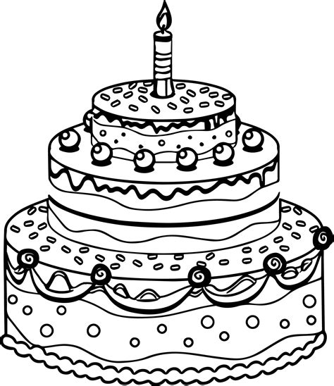 Birthday Cake Pencil Drawing at GetDrawings | Free download