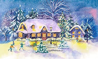 Snowy Village designs, themes, templates and downloadable graphic ...