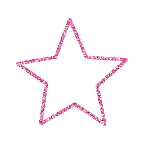 glitter estrela rosa quente delineado 14967477 PNG