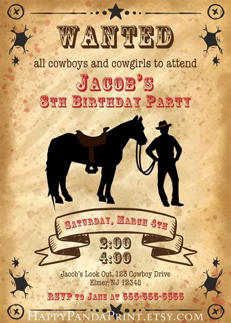 Cowboy Birthday Editable Invitation Magical Printable - vrogue.co