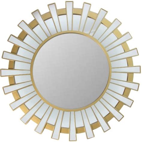 Northlight 25.5" Matte Gold And Clear Sunburst Round Mirror Wall Decor ...