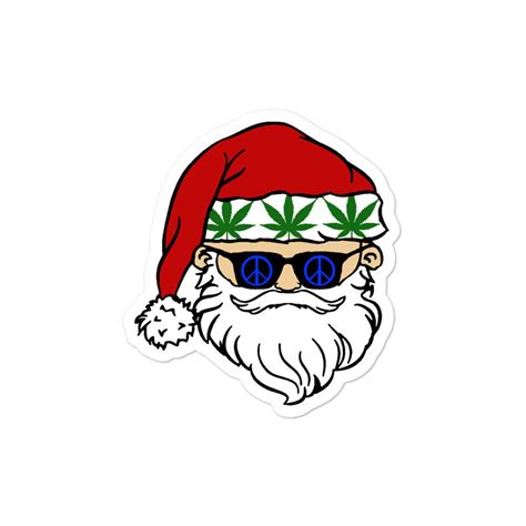 Funny Cannabis Christmas Day Stickers Stoner Santa Xmas Gift - Etsy