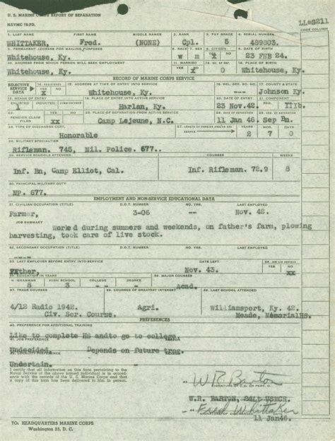 WWII Era Marine Corps Military Service Records: An Overview | My ...