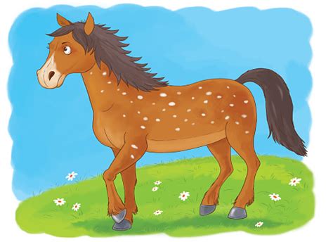 At The Farm A Horse Illustration For Children Coloring Page Stock ...