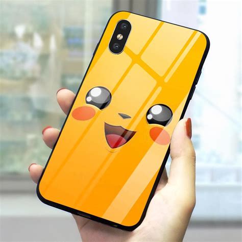 Buy Pokemon Pikachu Tempered Glass Phone Case for Xiaomi Mi 8 Cover Huawei iPhone Samsung at ...