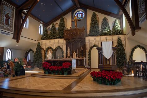 Interior of St Thomas More Church Decorated for Christmas · Free Stock ...