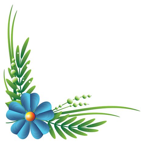 Flower left down corner frame 14464156 PNG