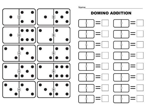 Domino Subtraction Worksheet 1st Grade