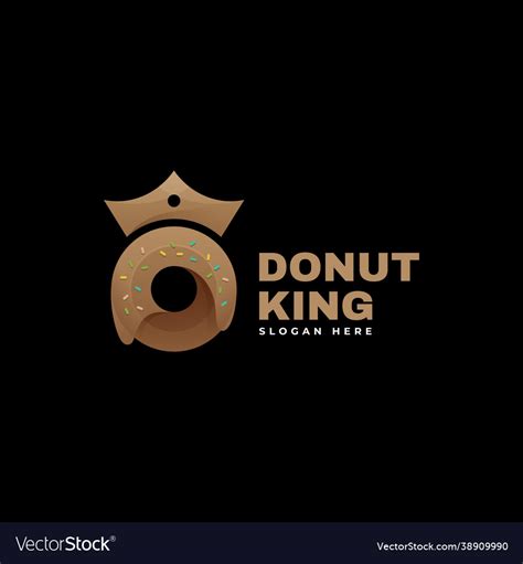 Logo donut king gradient colorful style Royalty Free Vector