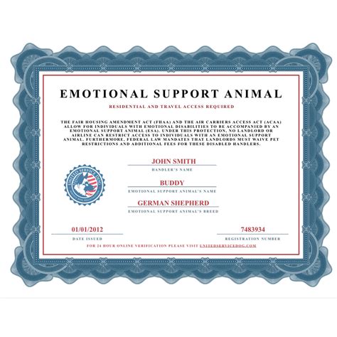 Emotional Support Animal Certificate | United Service Dog