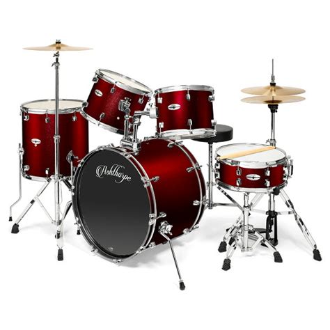 Mix Wholesale: Ashthorpe 5-Piece Full Size Adult Drum Set with Remo Heads & Premium Brass ...