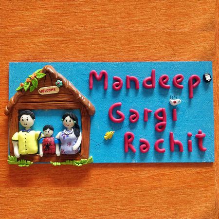 Buy Clay Nameplate for Family - Three Characters Online On Zwende