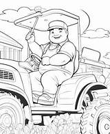 Premium Photo  Happy Farmer On The Tractor Coloring Page Of A Friendly sketch template