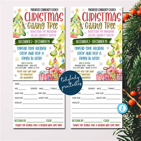 Christmas Giving Tree Tags | Holiday Fundraiser — TidyLady Printables