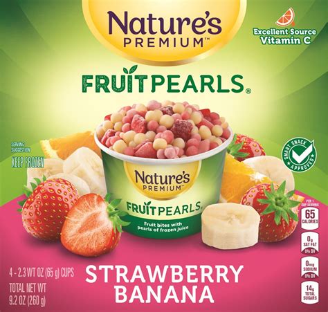 Nature's Premium Fruit Pearls, Frozen Fruit Snack, Strawberry Banana, 2.3 oz, 4 Count - Walmart.com